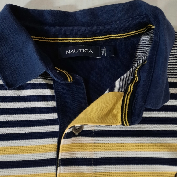 Nautica Colorblock Striped Polo Shirt - Picture 4 of 7